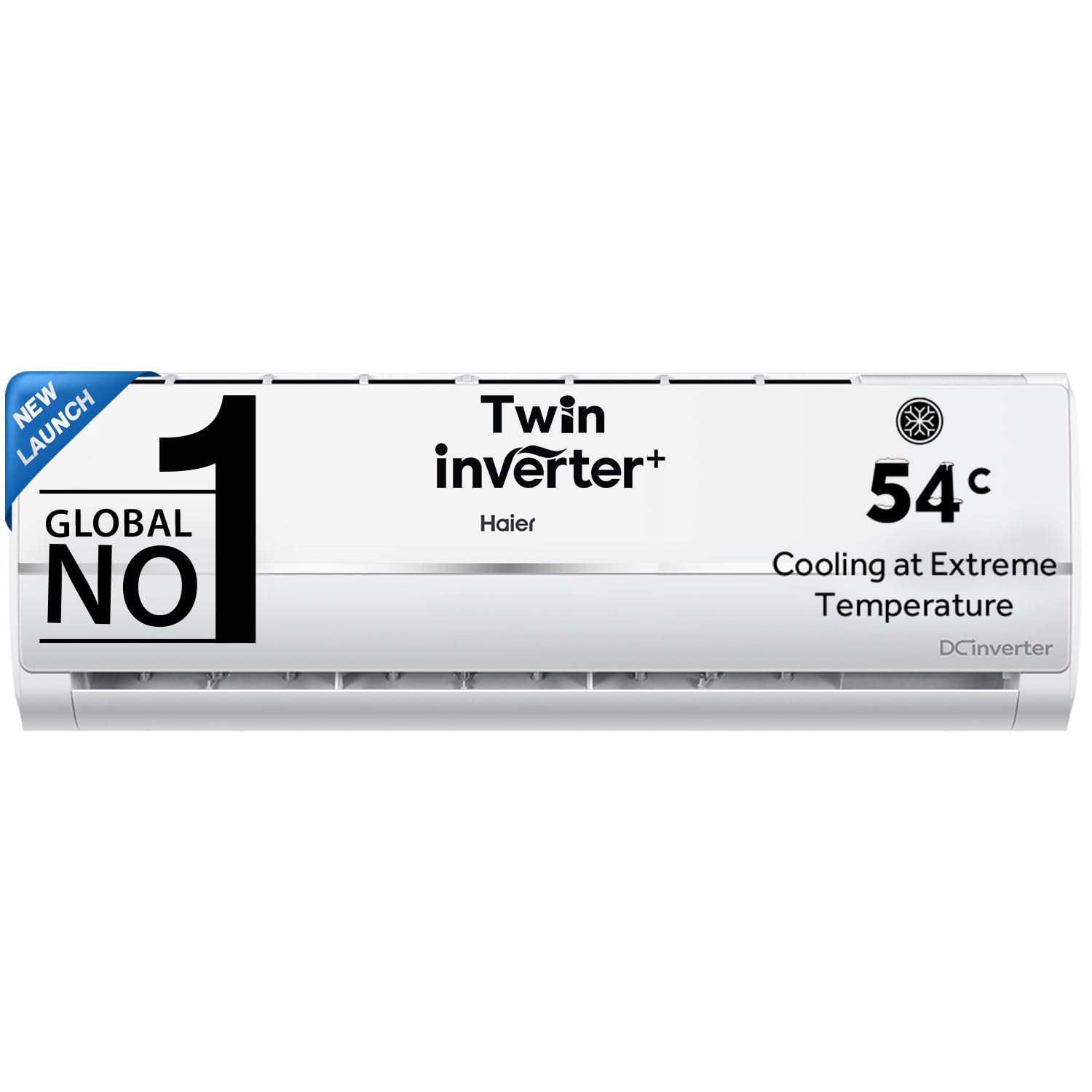 Haier 1 Ton 3 Star Twin Inverter Split AC (Copper, 5 in 1 Convertible, Anti Bacterial Filter, Cools at 54°C Temp, Long Air Throw - HSU11V-TMS3BE-INV,White)