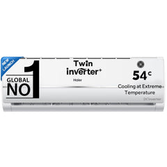 Haier 1 Ton 3 Star Twin Inverter Split AC (Copper, 5 in 1 Convertible, Anti Bacterial Filter, Cools at 54°C Temp, Long Air Throw - HSU11V-TMS3BE-INV,White)