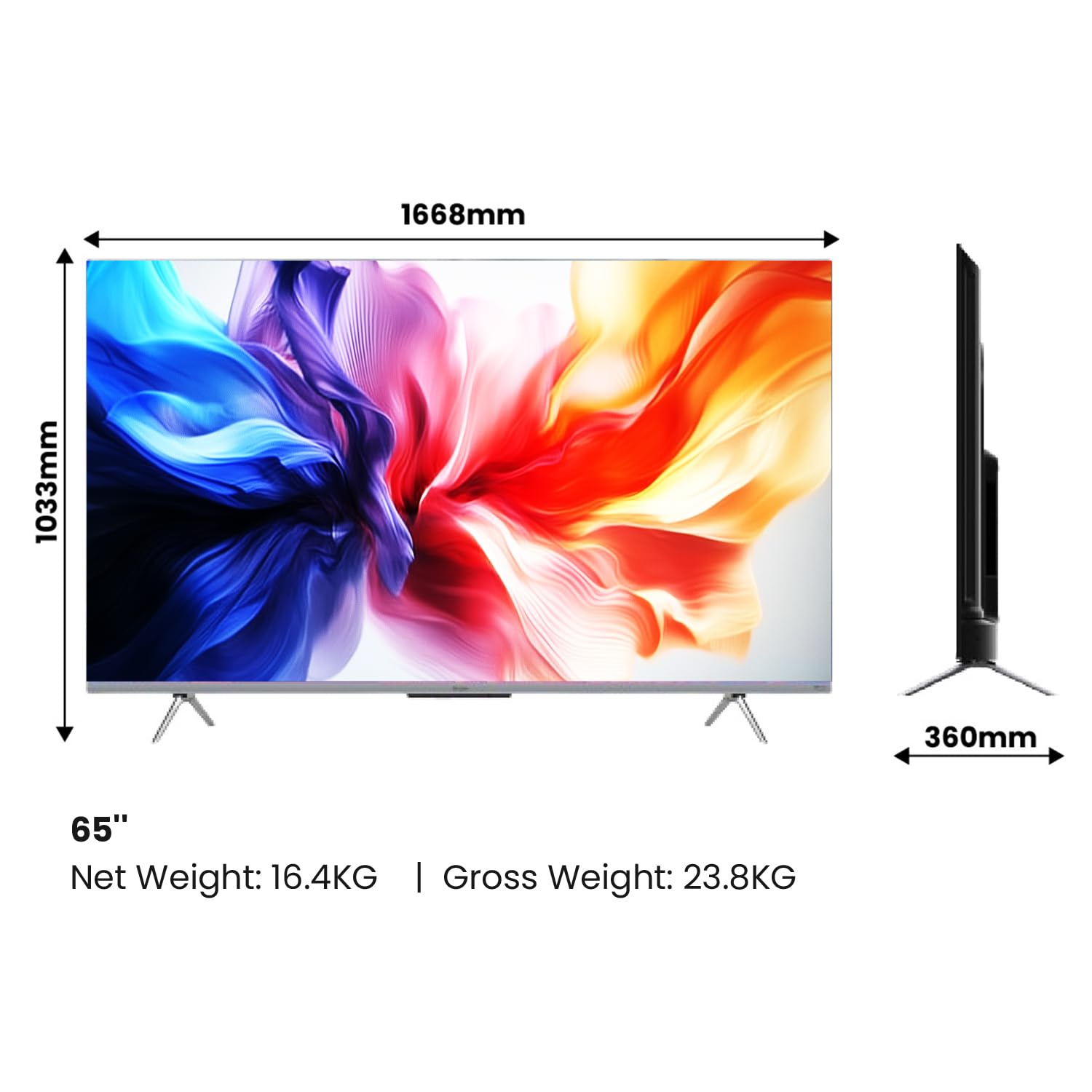 Haier 164 cm (65) P7GT Series 4K Ultra HD Smart LED Google TV 65P7GT-P (Grey)