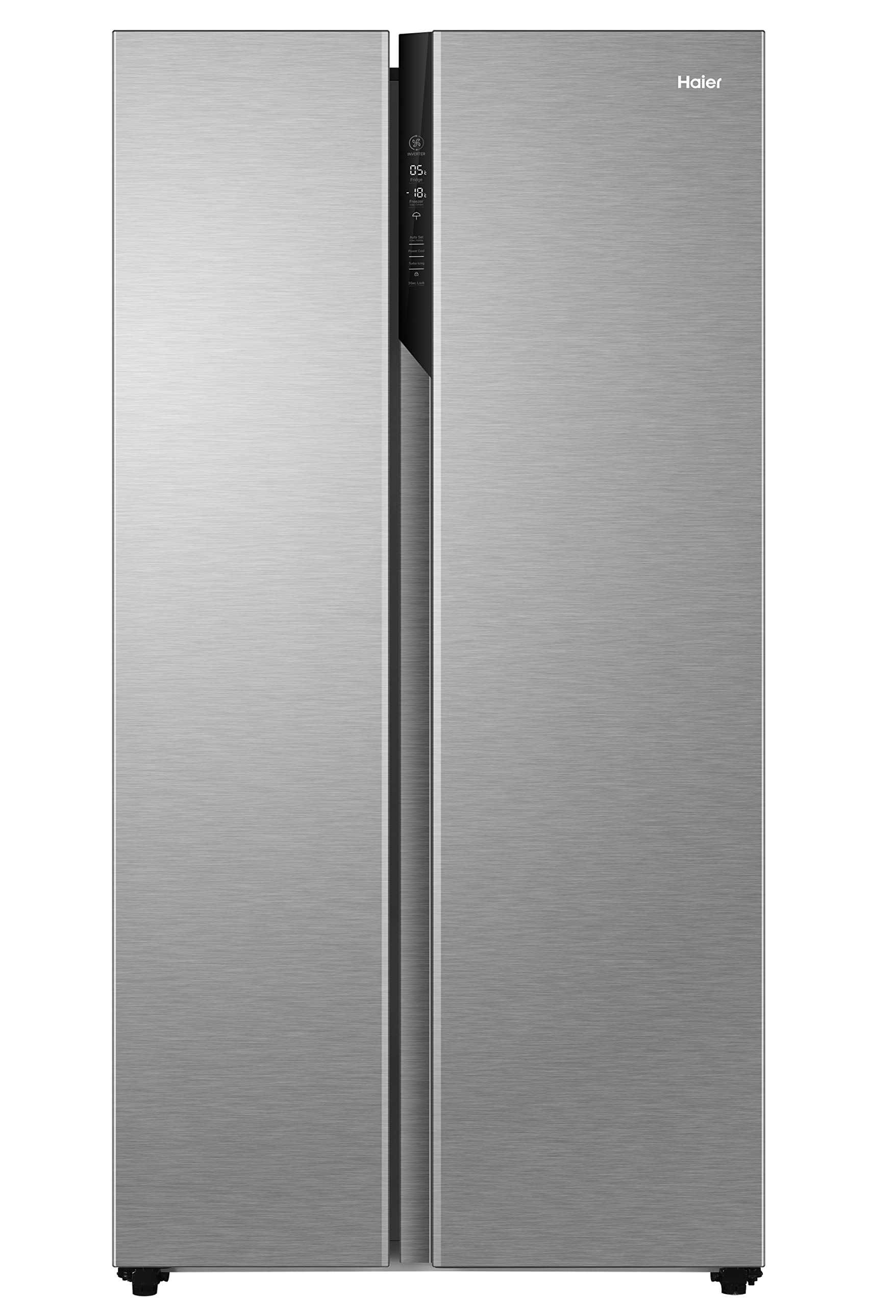 Haier 596L 3Star 2 Door Side by Side Frost Free Refrigerator|100% Convertible|Expert Inverter|Digital Display Panel|Twist Ice Tray|Deo Fresh Technology (HES-690SS, Shiny Silver)