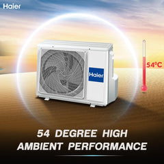 Haier 1 Ton 3 Star Twin Inverter Split AC (Copper, 5 in 1 Convertible, Anti Bacterial Filter, Cools at 54°C Temp, Long Air Throw - HSU11V-TMS3BE-INV,White)