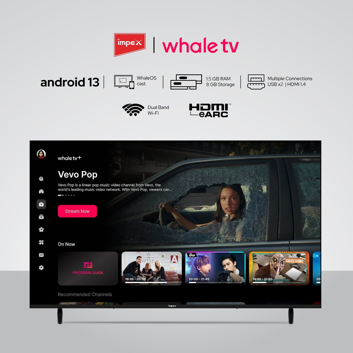 Impex WIOS Whale Series 4K UHD QLED Smart TV | 139 cm (55 inch ) | Black | 55A4QSK1
