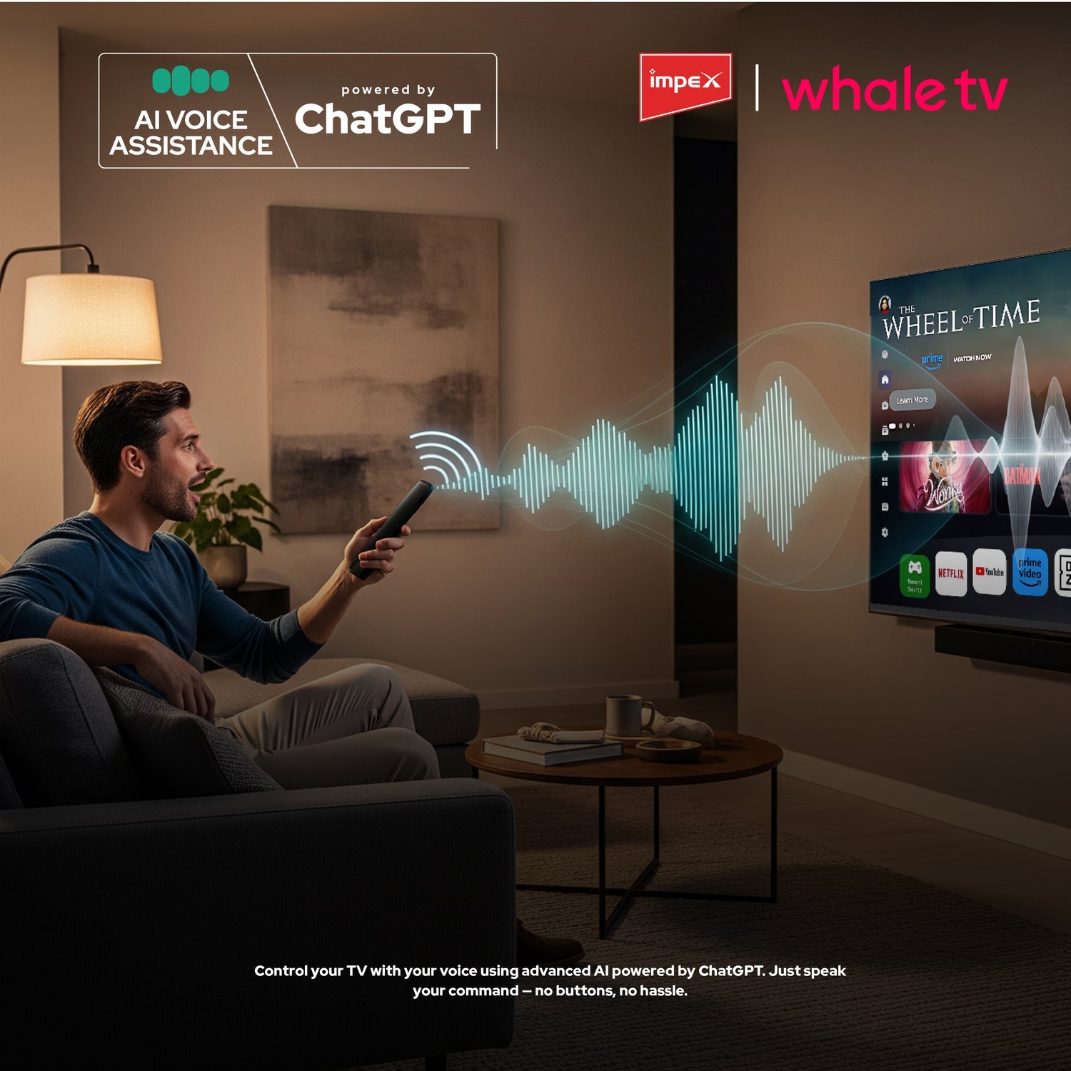 Impex WIOS Whale Series 4K UHD QLED Smart TV | 139 cm (55 inch ) | Black | 55A4QSK1