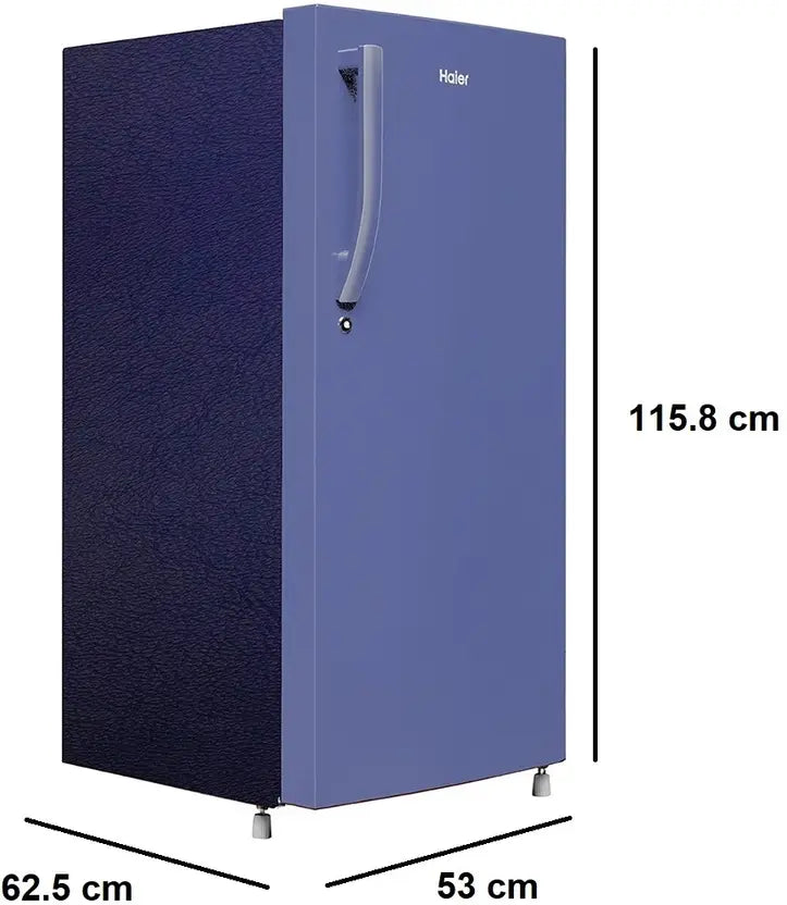 Haier 190 L, 2 Star, Radish Blue Finish Direct Cool Single Door Refrigerator REF HRD-2102BRB-P